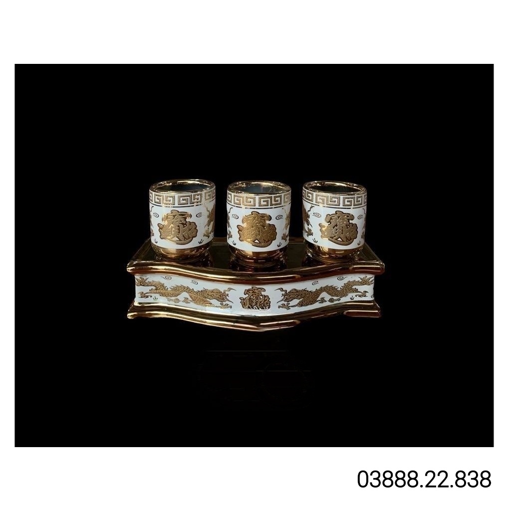 Bộ áng 3 thờ cúng 3D rồng trắng