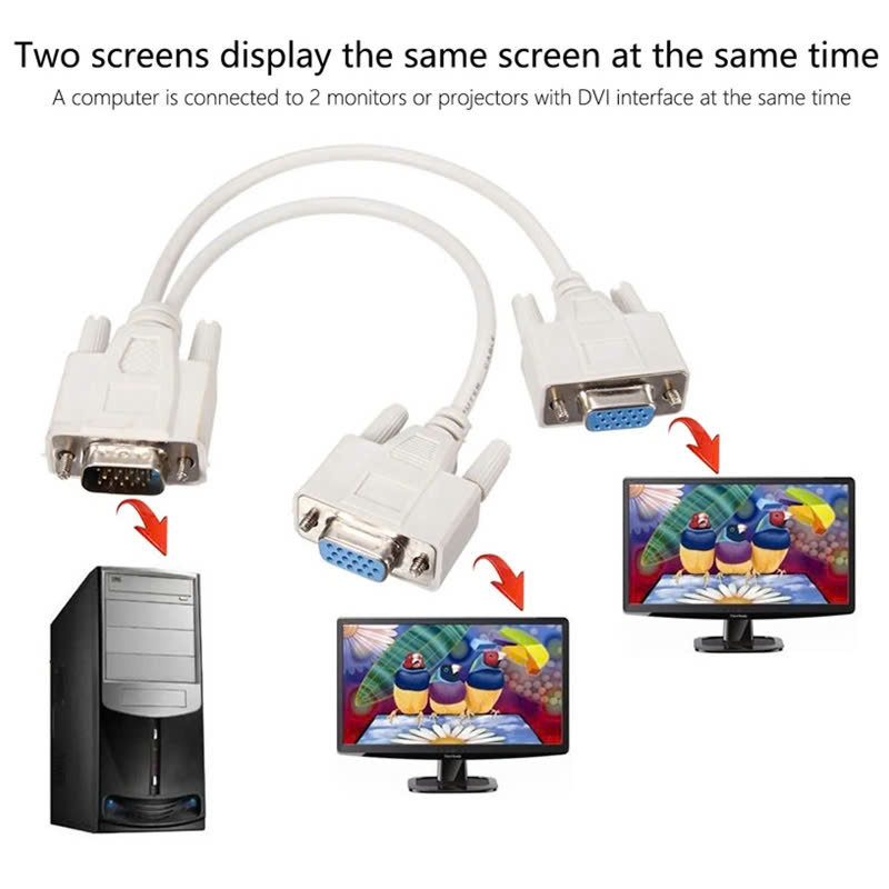 Cáp chia VGA 1 cổng ra 2 cổng giá rẻ