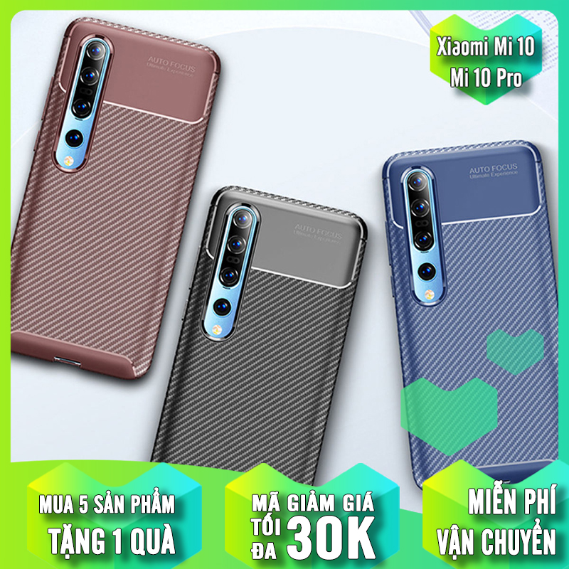 Ốp lưng cho Xiaomi Mi 10 / Mi 10 Pro chống sốc Carbon