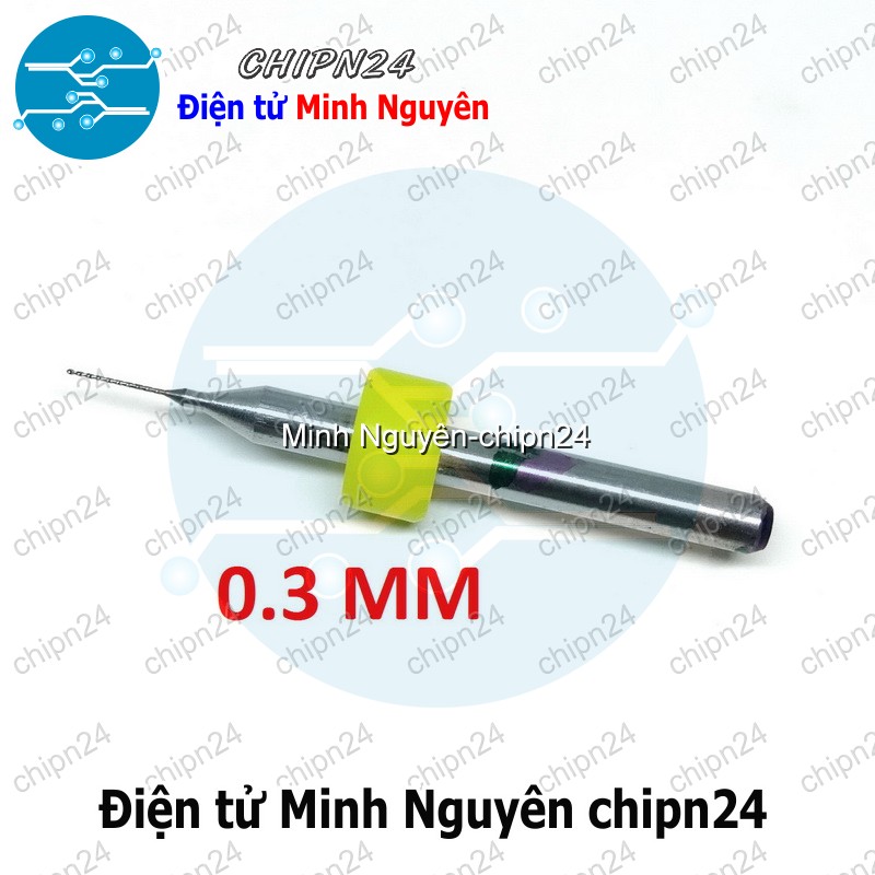 [2 cây] Mũi khoan mạch in CNC 0.3mm (Mạch điện tử, PCB)