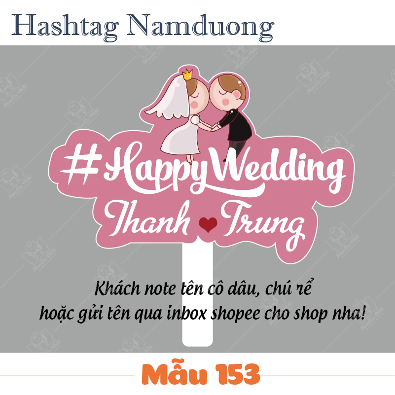 HASHTAG cầm tay Đám cưới - Bảng chụp ảnh cưới 4