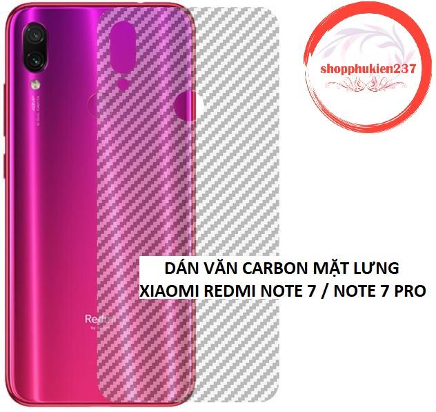 [HCM]Miếng Dán Lưng Vân Carbon Dành Cho Xiaomi Redmi Note 7  Redmi Note 7 Pro Dán Dẻo Mặt Lưng