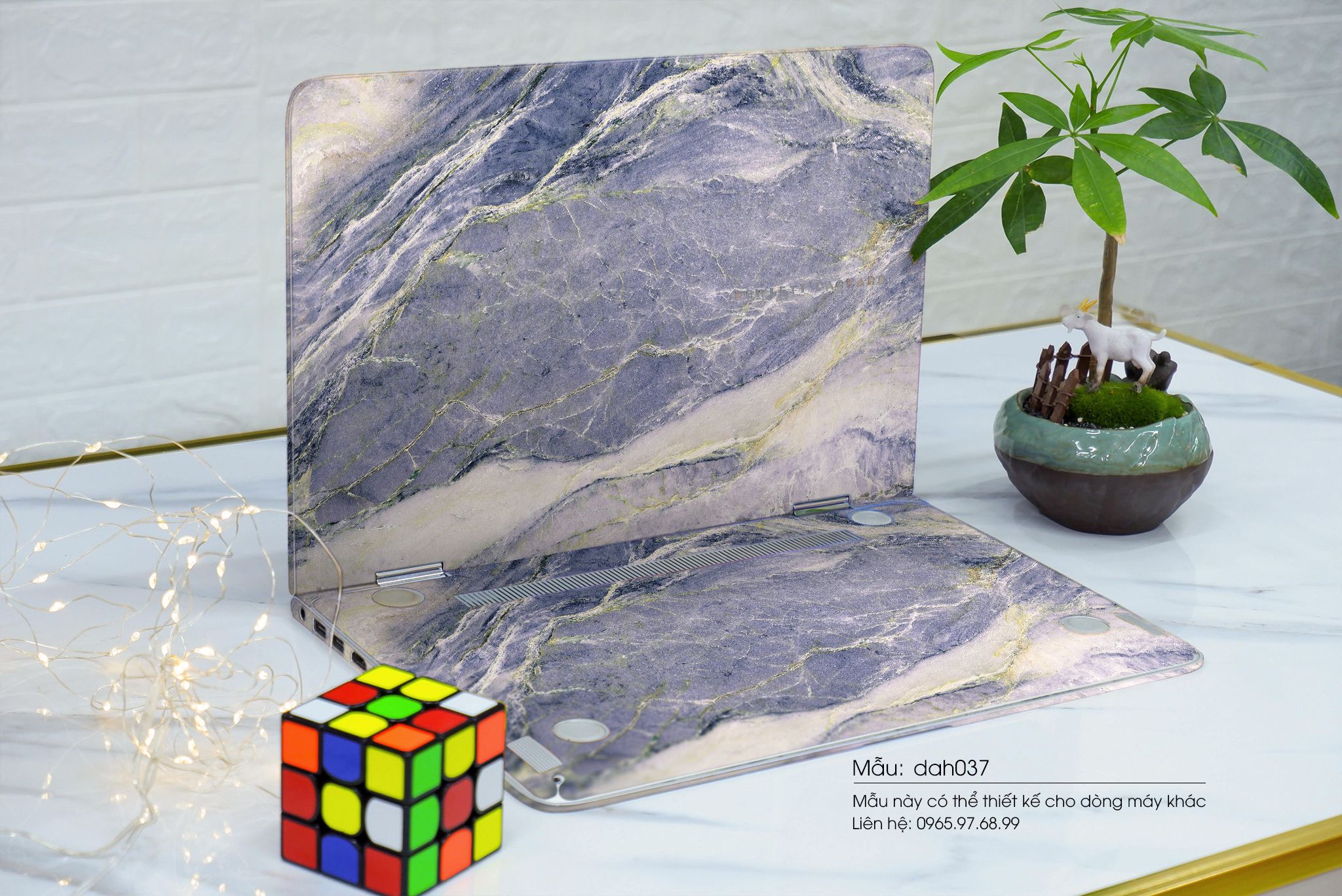Decal Skin dán Laptop VAIO mẫu vân đá (inbox mã máy cho shop)