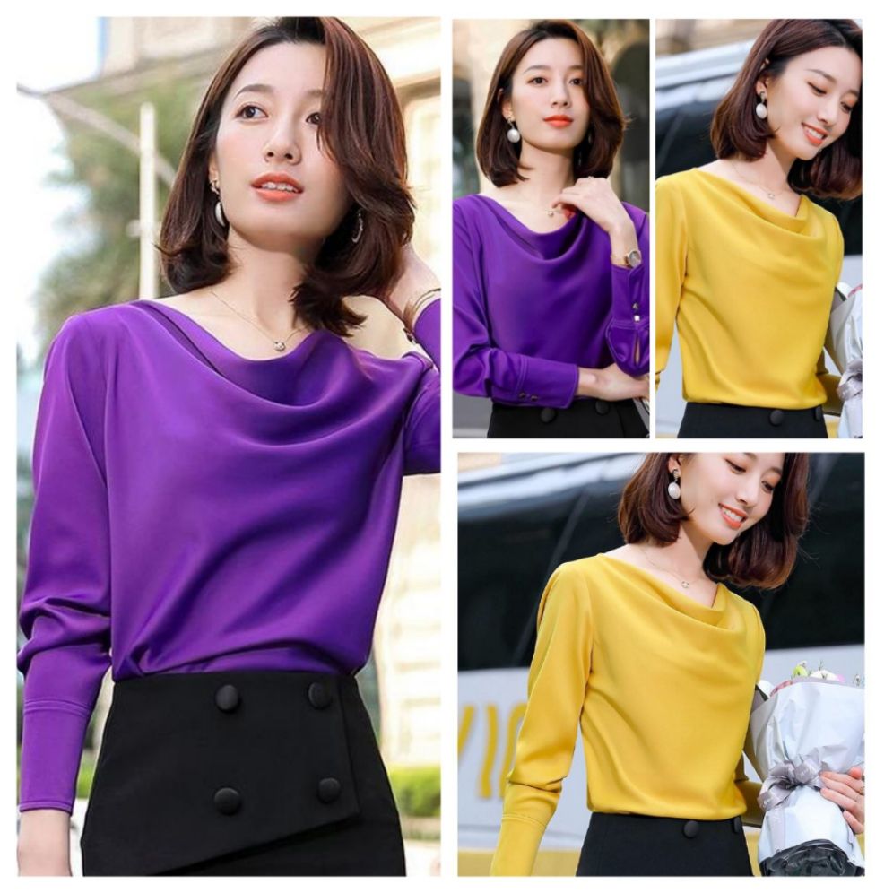 ÁO SƠ MI CÔNG SỞ NỮ CỔ ĐỖ CAO CẤP SANG TRỌNG