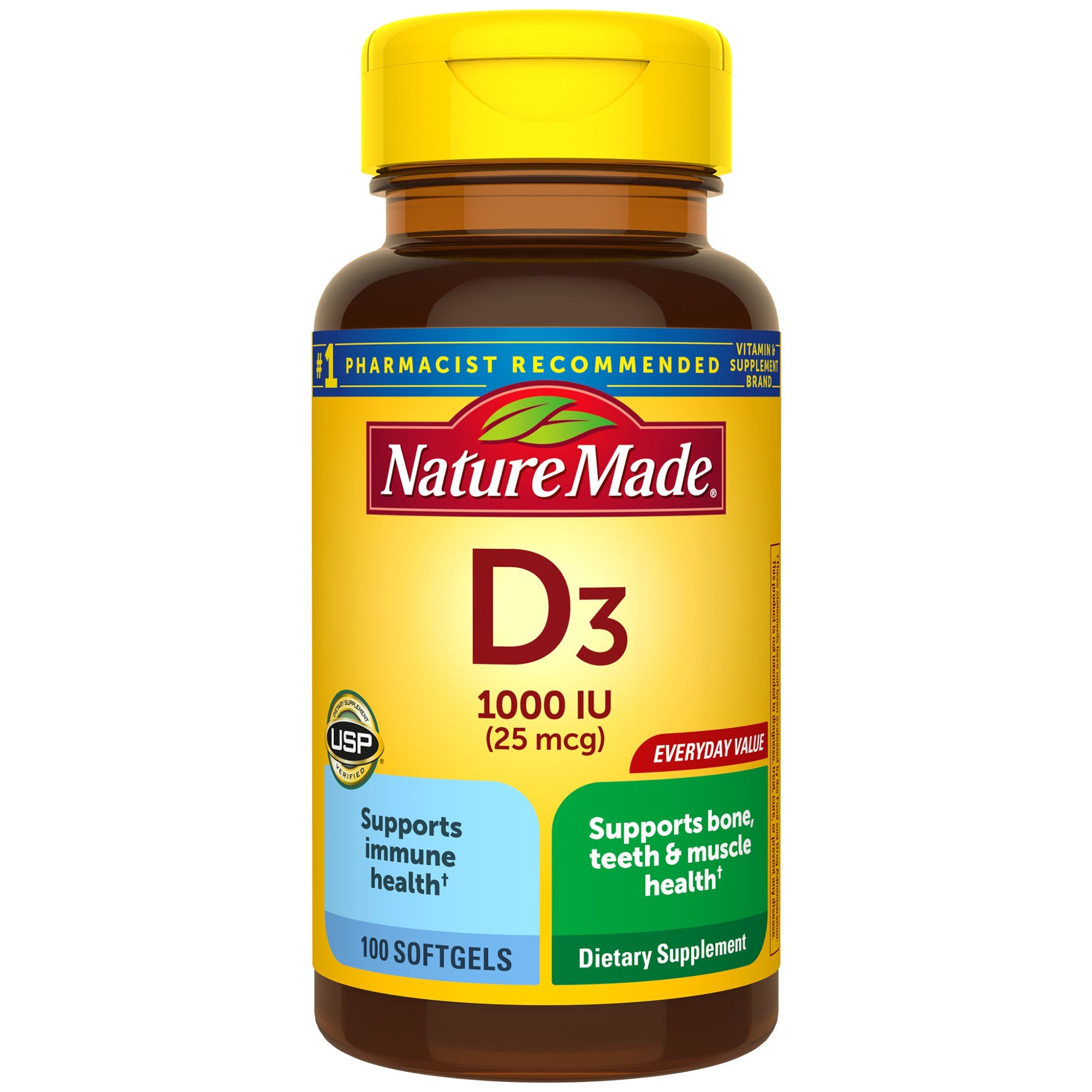 Viên Nature Made Vitamin D3 1000IU (25mcg), 100 viên