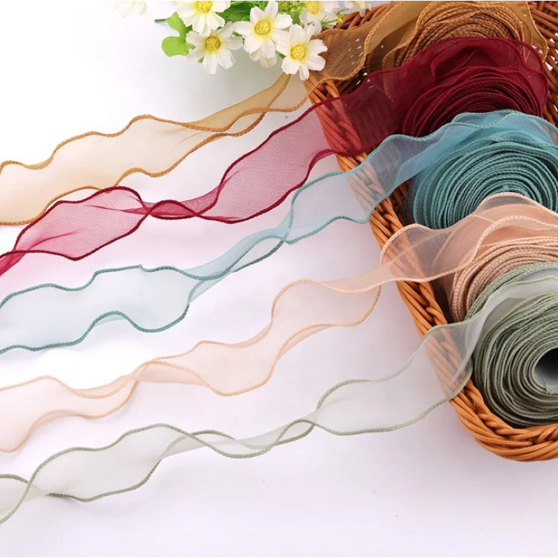 Ruy băng voan viền sóng 4cm