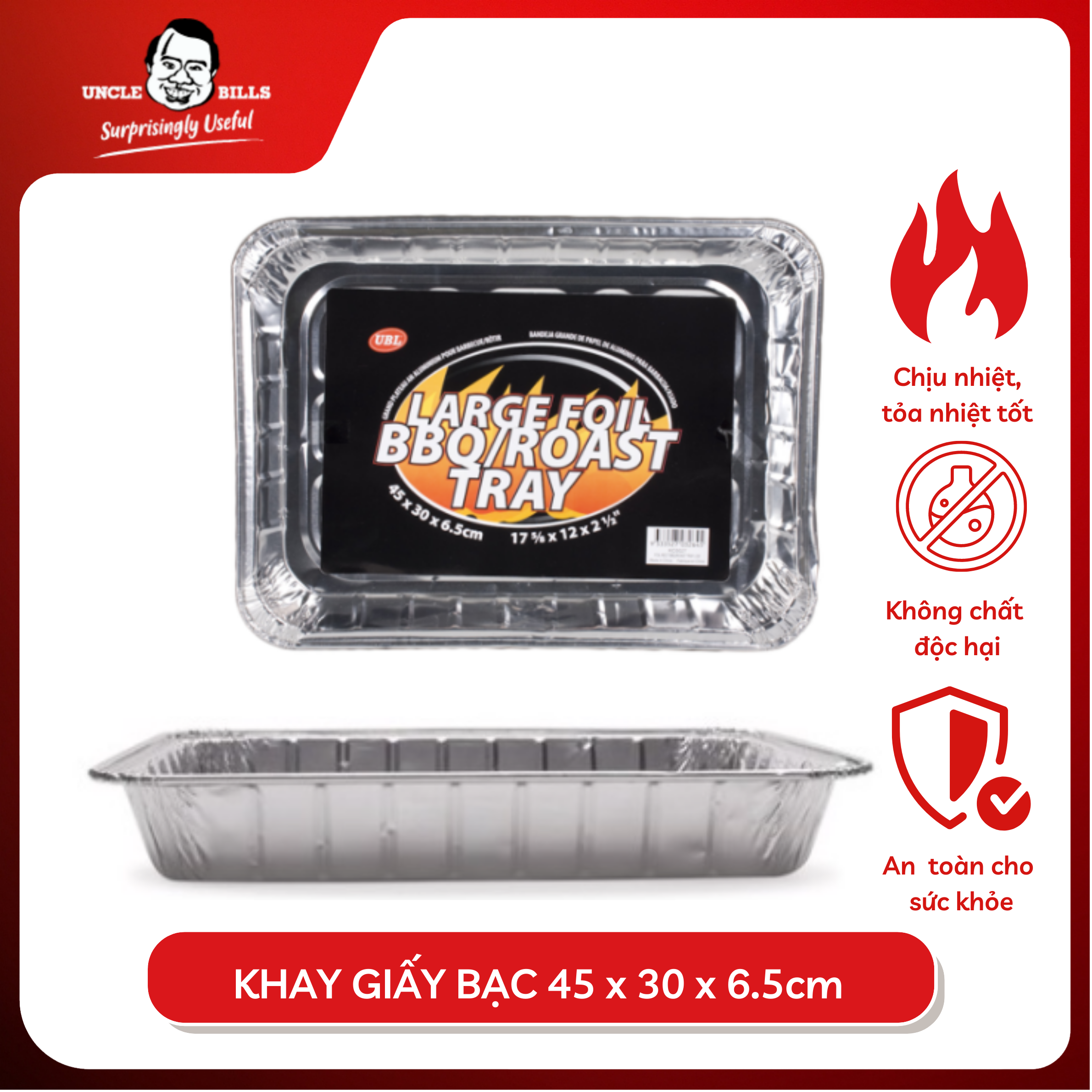 Khay Giấy Bạc Nướng Đồ Ăn Cỡ Lớn Uncle Bills KC0027