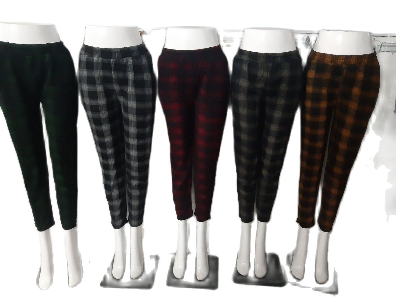 Quần baggy nữQuần thun lửng sọc caro