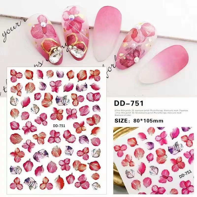 Sticker hoa dán móng tay nail mẫu 3d mới