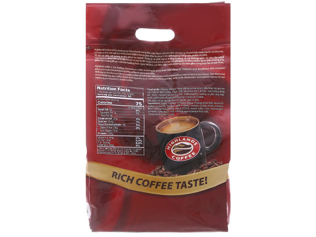 Cà phê sữa Highlands 3 in 1 850g