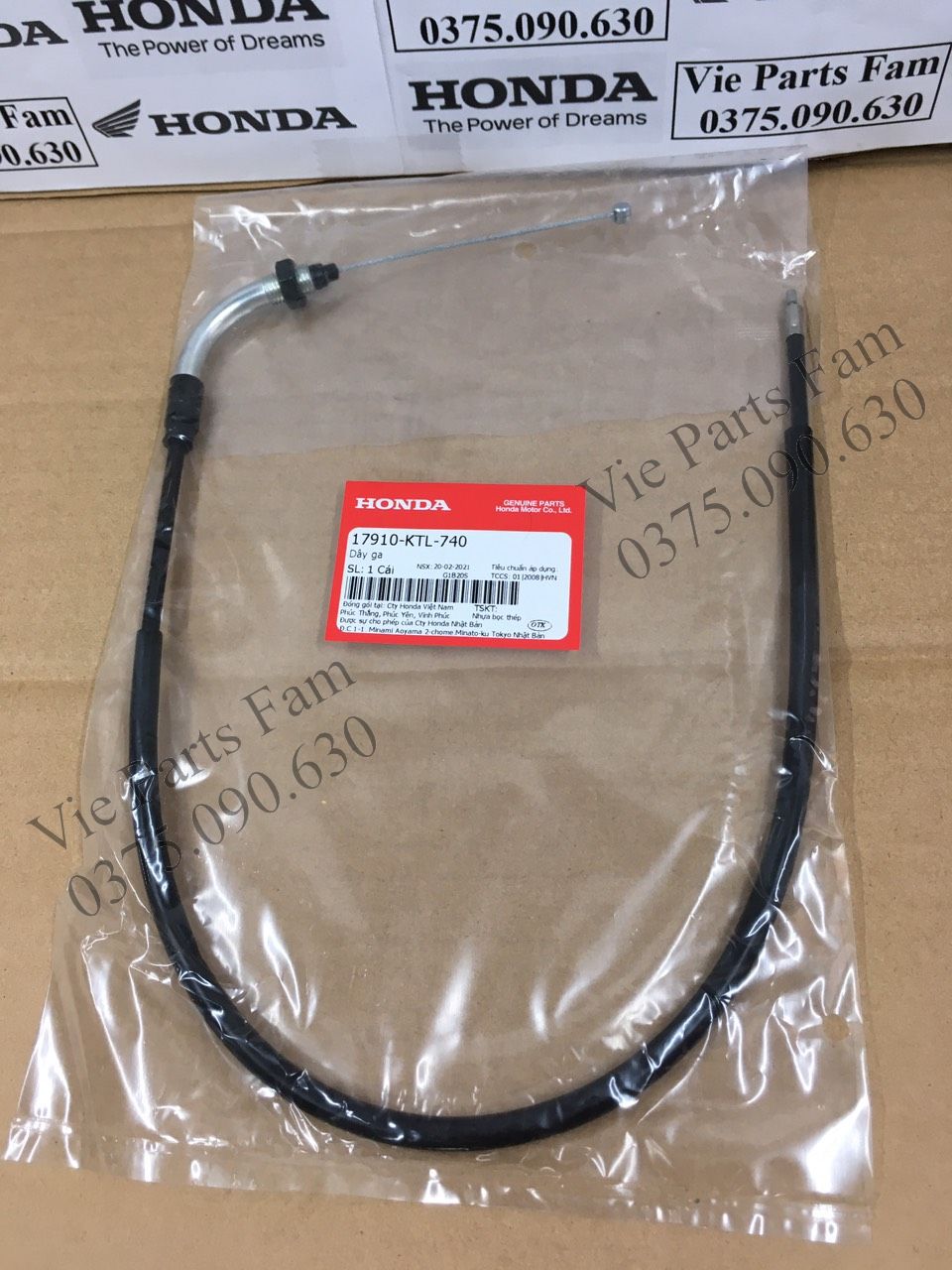 Dây ga wave a 100, wave 100s, wave 100rs, chính hiệu honda motor vn