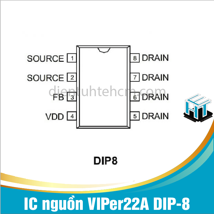 Ic nguồn viper22a dip-8 dễ thiết kế, ghép nối
