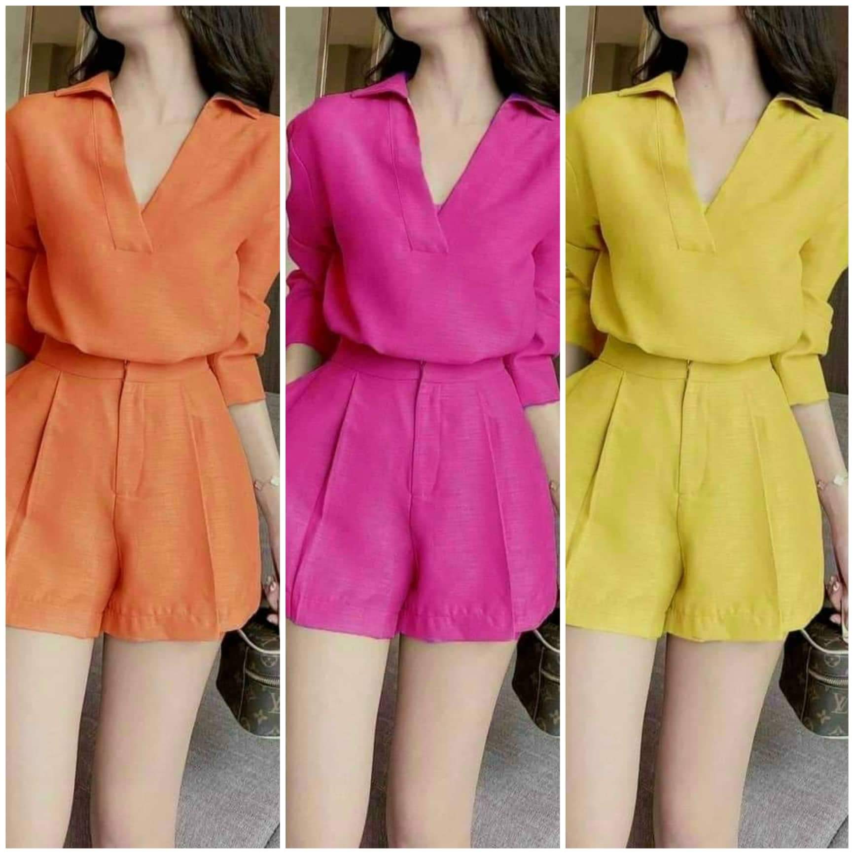 sét  đùi cổ v tay dài cực xinh