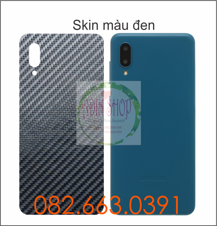[HCM]Miếng dán mặt lưng skin carbon Samsung A02
