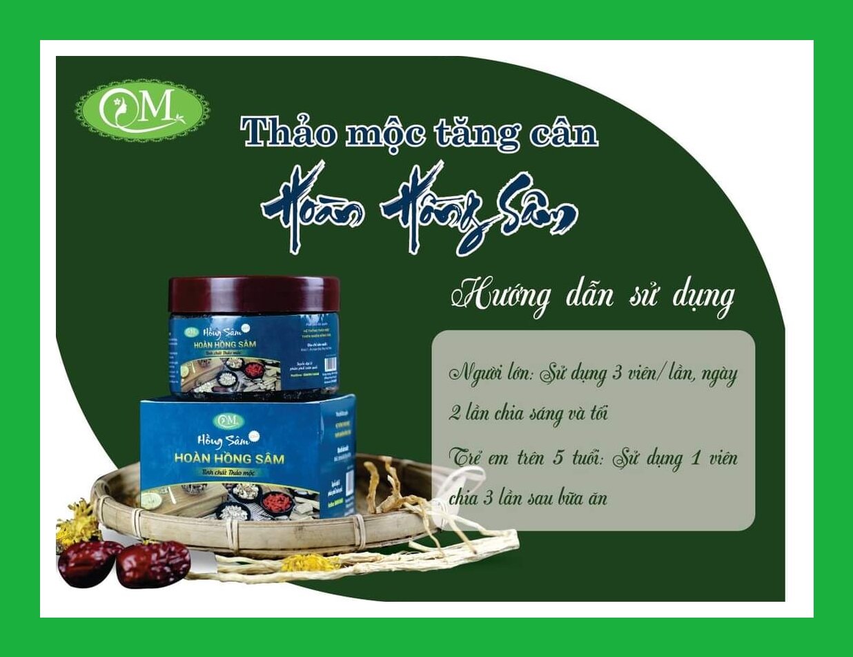 Tăng Cân Hoàn Hồng Sâm QM (Hộp 90Viên Tăng 3-6kg)