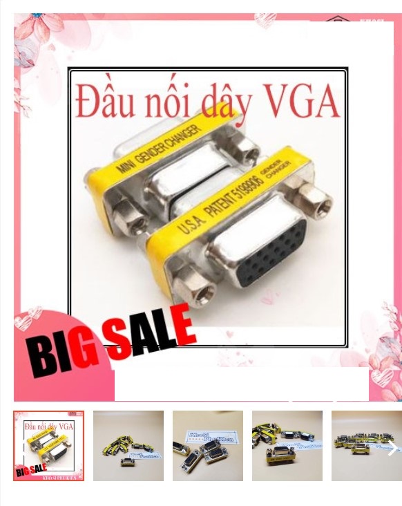 Đầu nối vga-vga, nối dài dây vga 2 đầu âm - Female to Female - Hàng chất lượng