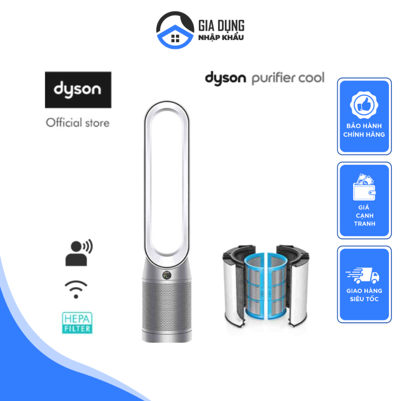 [chính hãng]quạt không cánh lọc không khí dyson tp07, quạt tháp không cánh dyson tp07, máy lọc không khí loại bỏ 99% bụi mịn và vi khuẩn, nhập khẩu, bảo hành 12 tháng 1