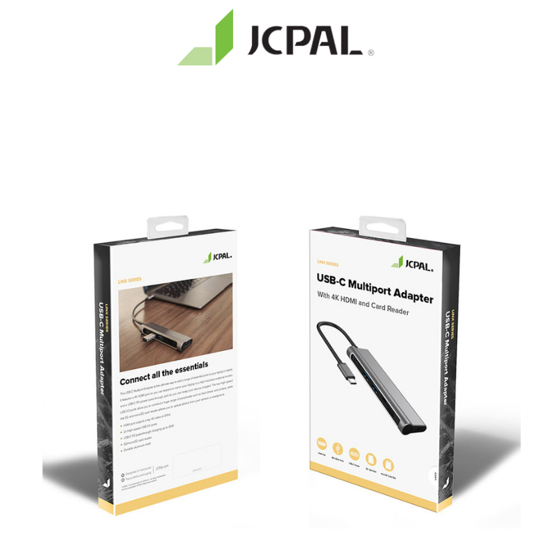 Cổng chuyển JCPAL USB-C Multiport 6 in 1 đa năng HDMI, SD & Micro SD (TF) cho Laptop/ Macbook