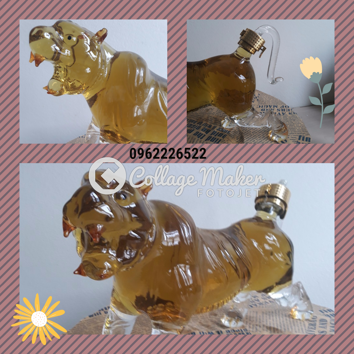 Bình đựng rượu thủy tinh hình con hổ