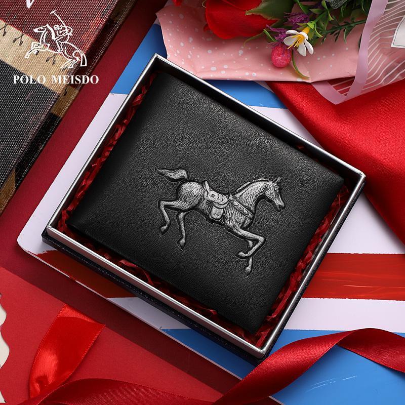 Ví da bò nam bóp da nam cao cấp hàng hiệu polo meisdo full hộp phù hợp làm quà biếu tặng sinh nhật