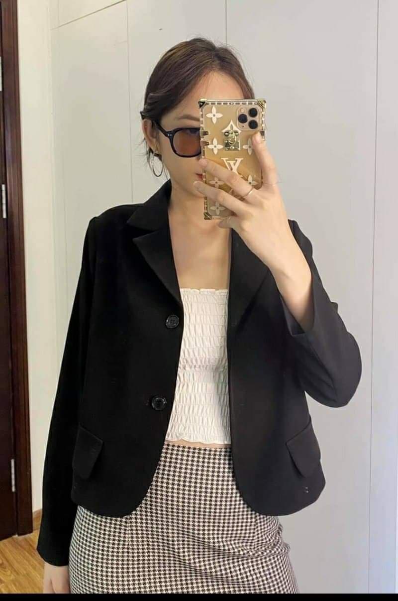 áo khoác blazer dáng ngắn 2 lớp