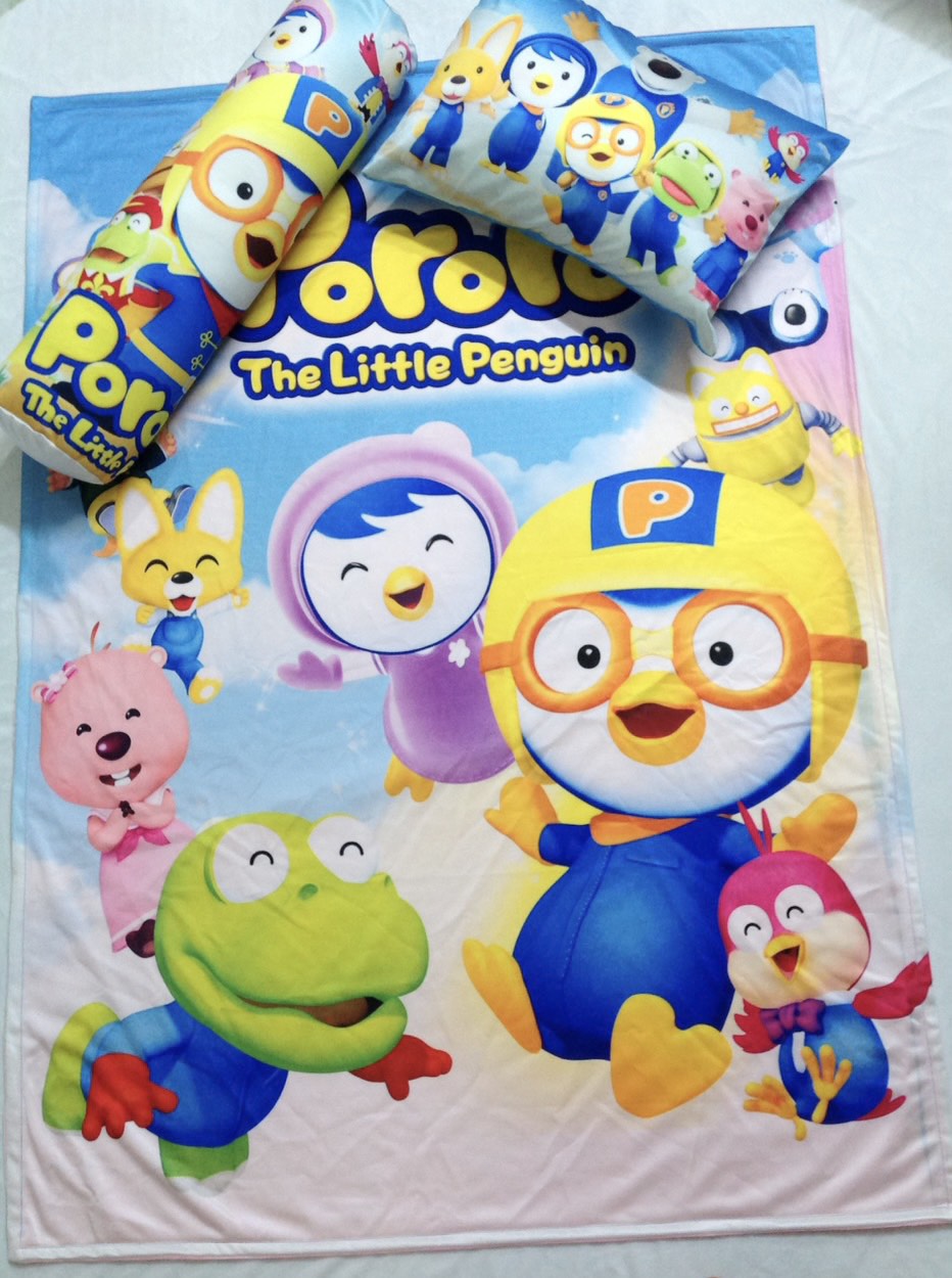Set chăn gối Pororo cho bé mẫu giáo