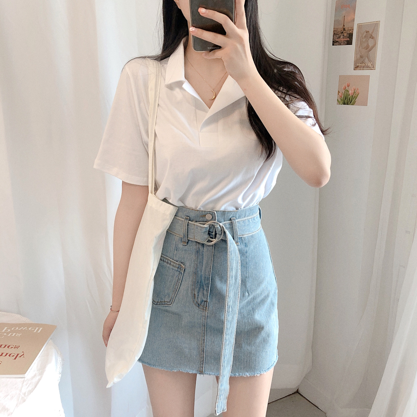 áo thun cổ Polo nữ