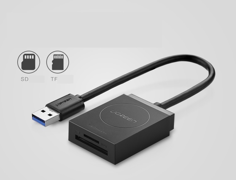 Đầu đọc thẻ USB 3.0 Card Reader Hỗ trợ thẻ TF và SD UGREEN 20250
