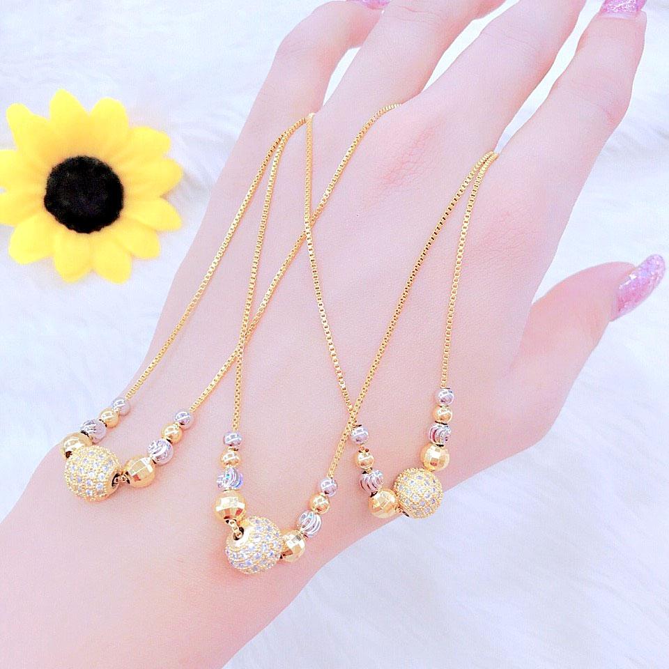 Dây Chuyền Nữ Mạ Vàng Hạt Tròn 20.11 ( 01 dây + 01 mặt ) - Tặng Kèm Hộp Đẹp - Tubi Cony -  Bao Đổi Trả Trong Vòng 03 Ngày