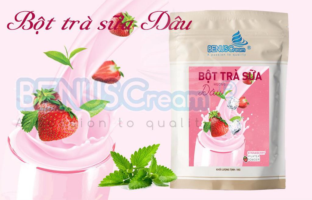 Bột Trà Sữa Dâu BENUS Cao Cấp