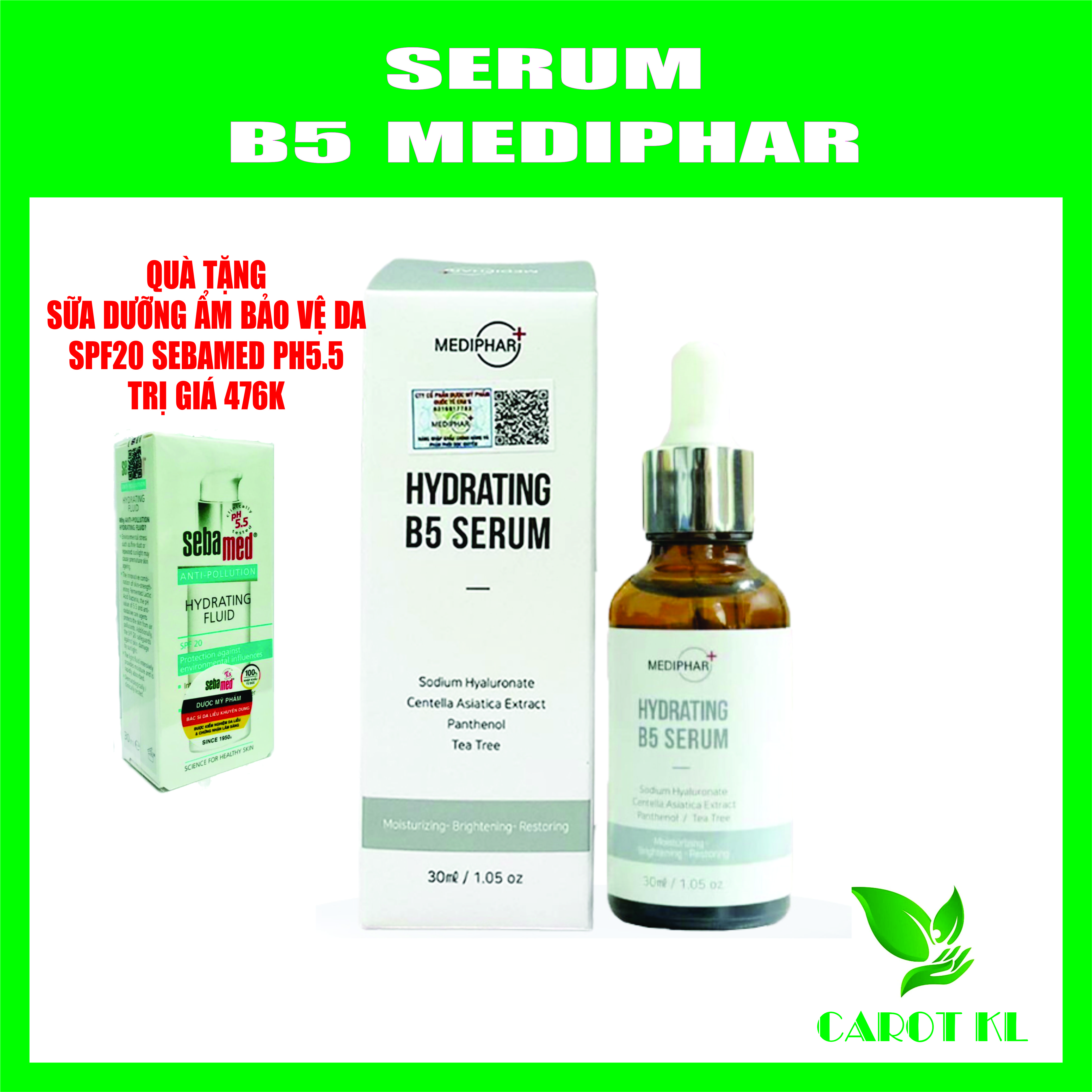 Serum B5 Mediphar dưỡng ẩm, phục hồi da 30ml