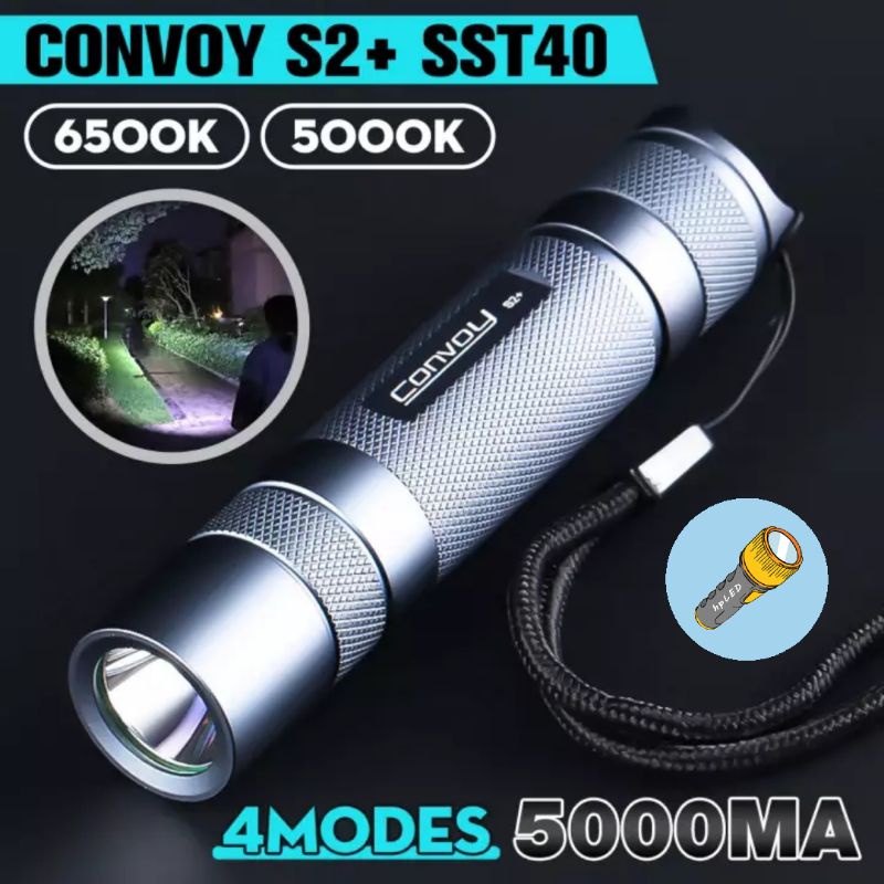 Đèn pin EDC Convoy S2+ SST40 1800lm 6500K 5000K bảo vệ nhiệt