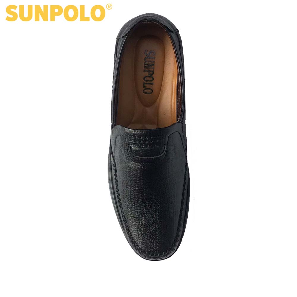 Giày nam, Giày mọi nam da bò SUNPOLO LS4010 (Đen, Nâu)