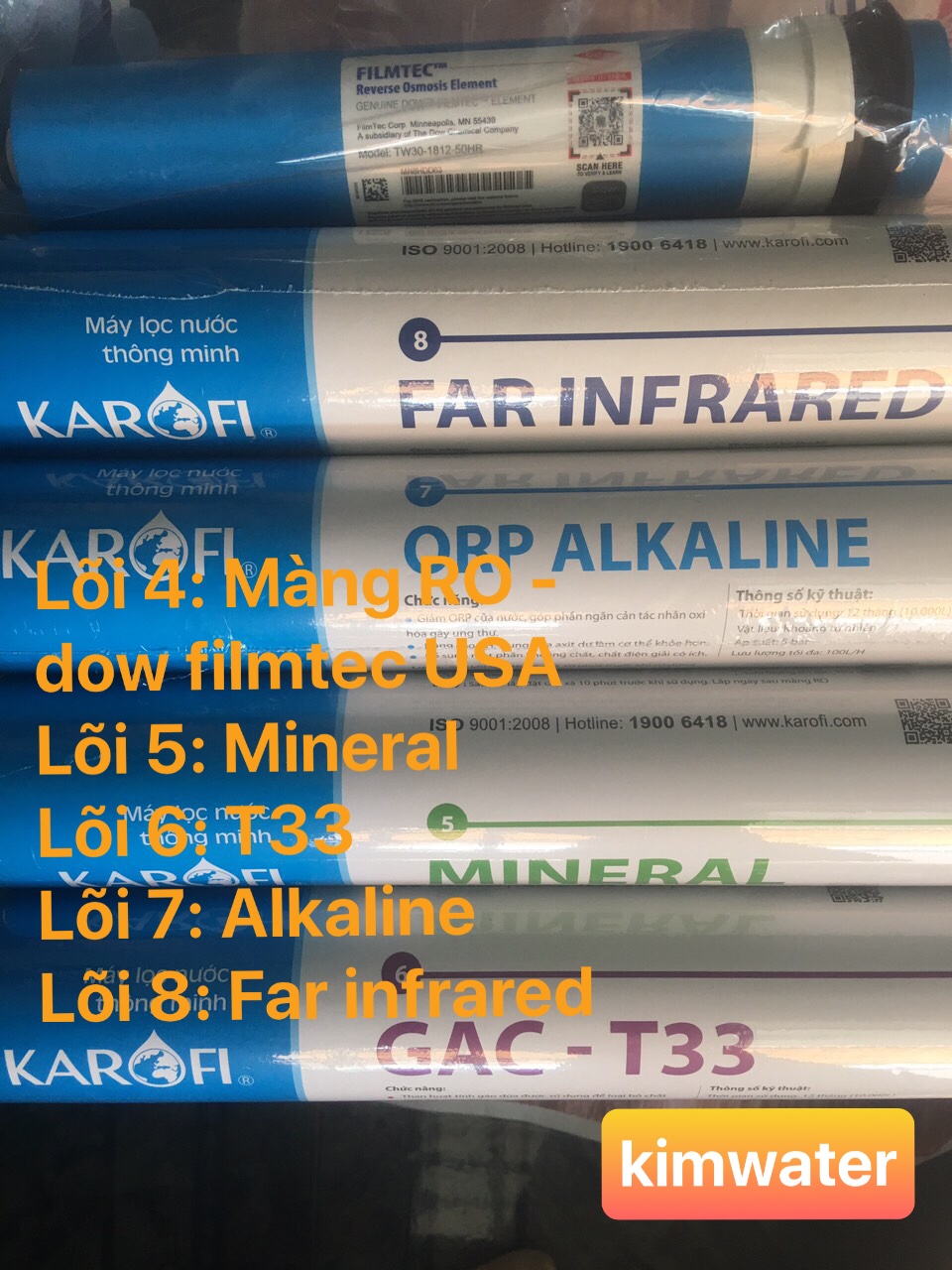 (HCM) Bộ 8 Iõi lọc nước karofi (lõi 123  lõi 4 Lõi 5 lõi 6 Lõi 8 Lõi 9)