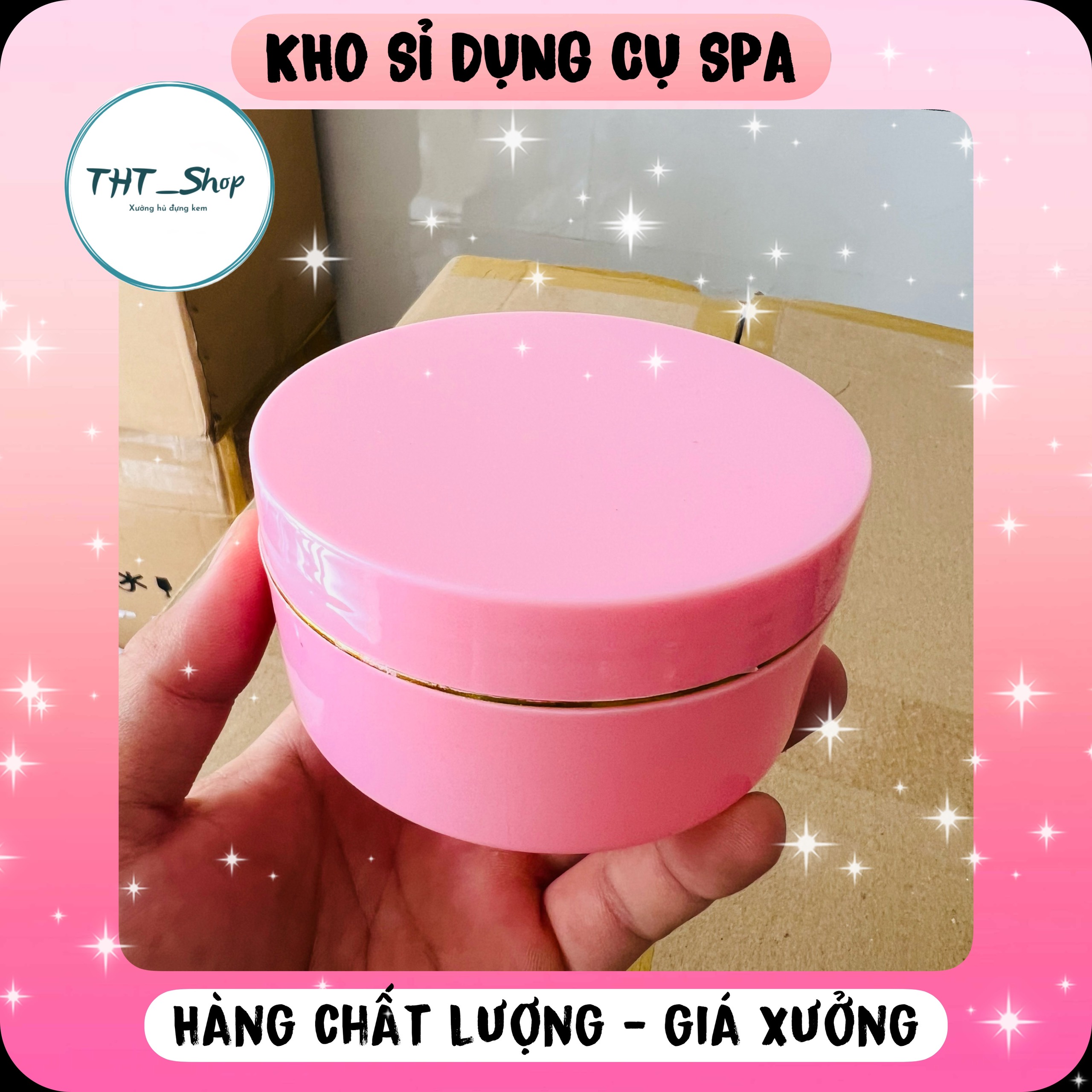Hủ chiết kem body [Màu Hồng] 150gr