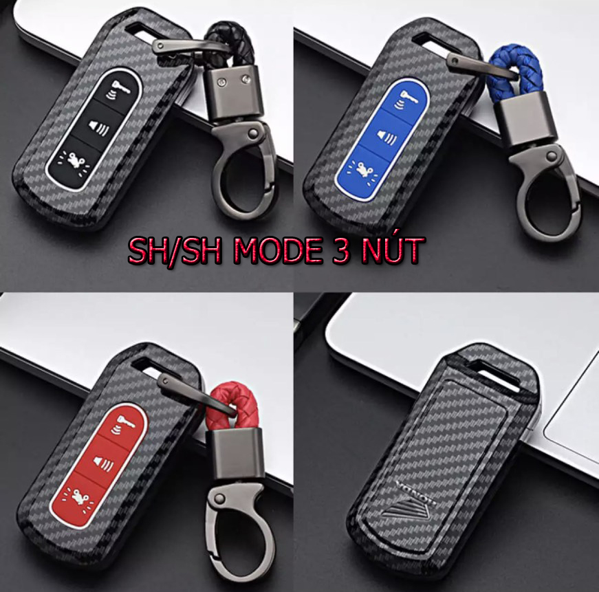 Bọc Chìa Khóa Smartkey SH, SH MODE Ốp Carbon 3 Nút Hon 14
