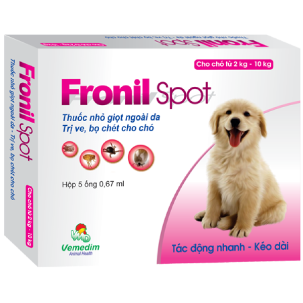 Nhỏ vai gáy ve, bọ chét cho chó, Fronil Spot, hộp 5 ống 0.67 ml