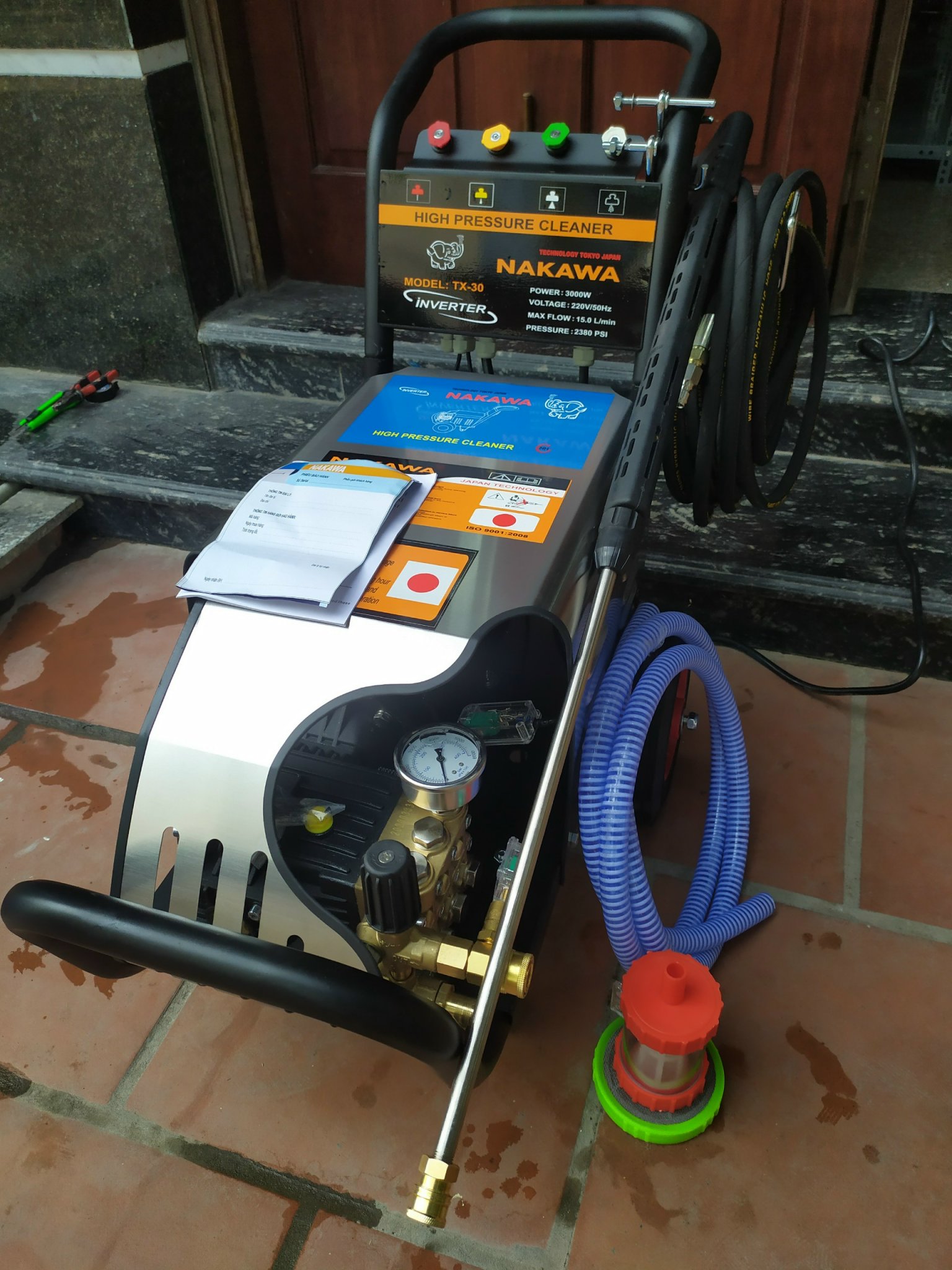 Máy Rửa Xe Cao Áp 3kw Nakawa 2380PSI (Piston Sứ)