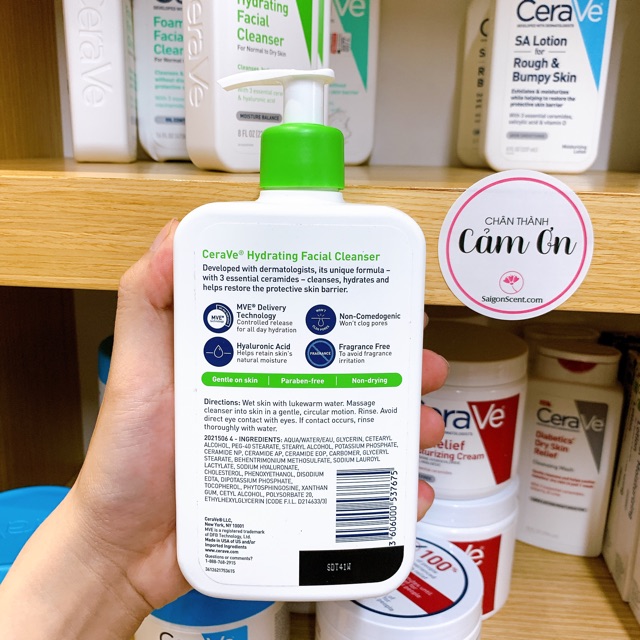 [HCM]Sữa rửa mặt Cerave Hydrating Cleanser Value Size ( 473mL )