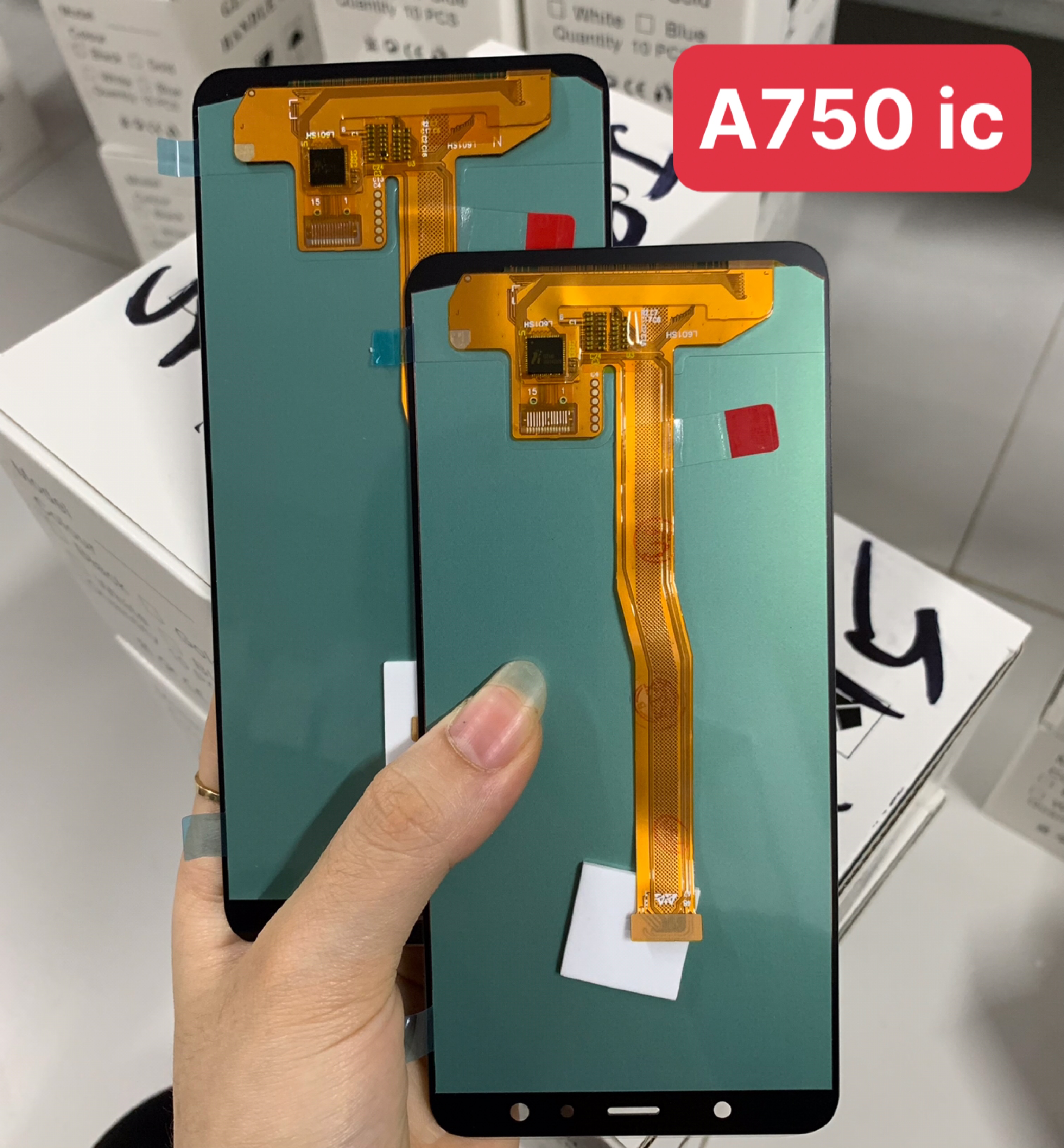 Màn hình oled (2ic) rời Galaxy A7 - 2018 / A750 màu đen, (chất lượng như zin)