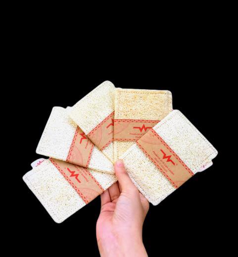 (VI LÂM) Set 2 Miếng rửa bát xơ mướp Sạch dầu mỡ, thân thiện với môi trường (Natural loofar dish clean) Koshka Home
