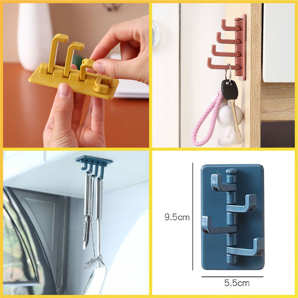 Móc dán tường 4 móc siêu chắc