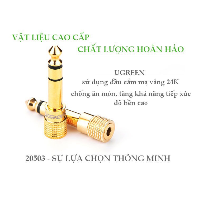 [HCM]Jack Chuyển 6.5mm Ra Chân 3.5mm Cái ( UGREEN 20503 )