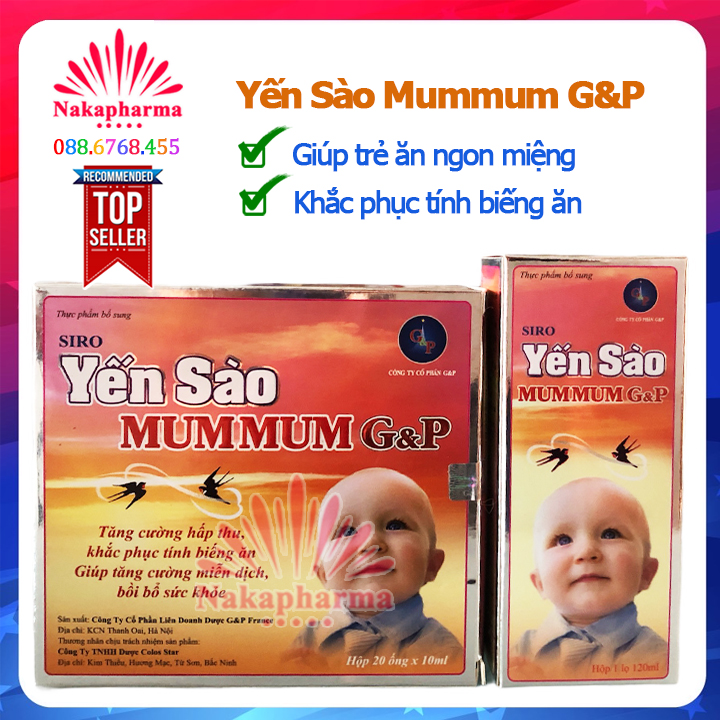Yến sào ăn ngủ ngon Gold G&P - Yến sào Mum Mum - Giúp hấp thu tốt, khắc phục biếng ăn Mummum