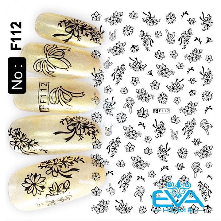 [HCM]Miếng Dán Móng Tay 3D Nail Sticker Tráng Trí Hoạ Tiết Bông Hoa F112