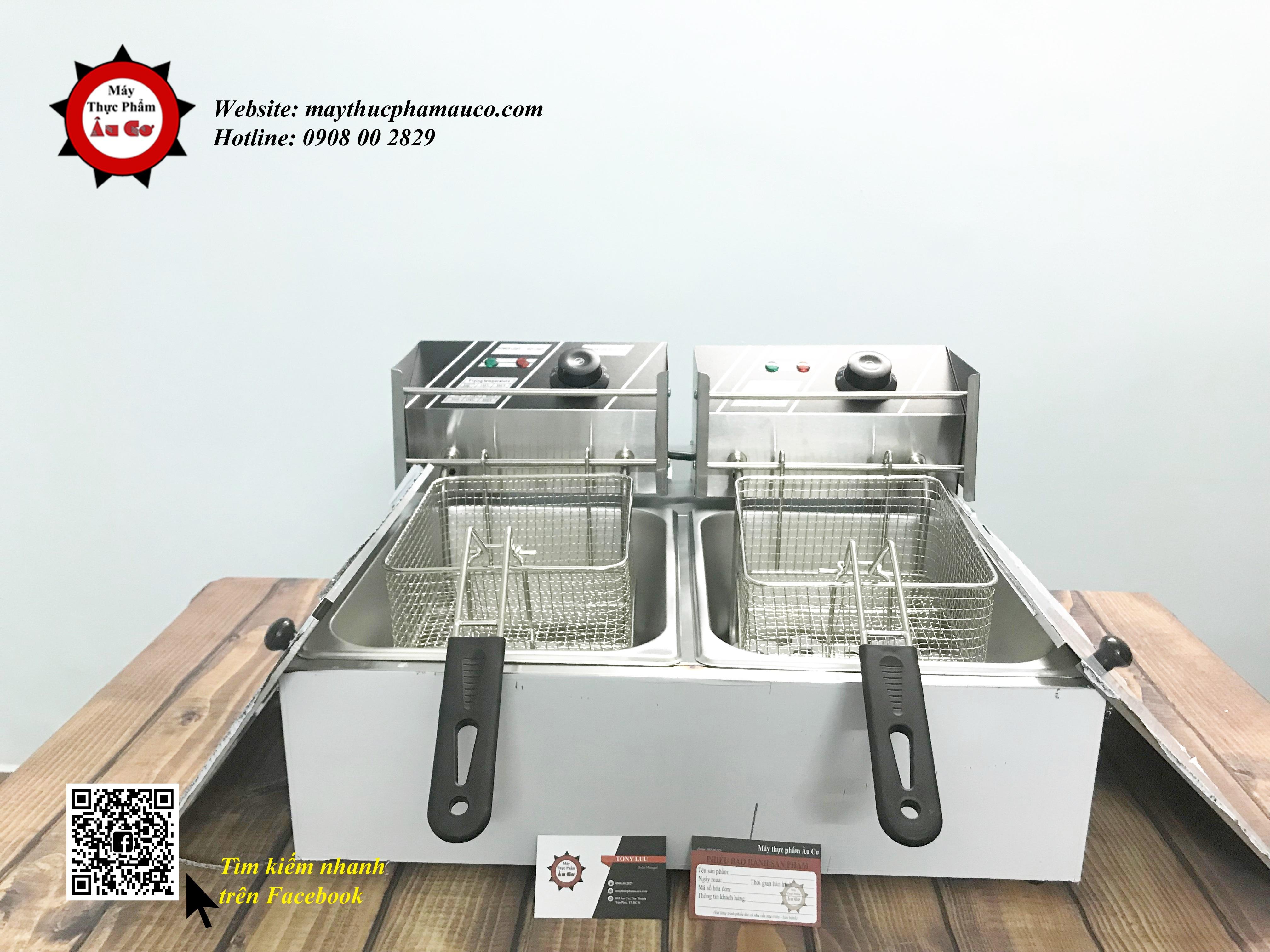 Bếp chiên nhúng điện đôi cao cấp, bếp chiên đôi 12L