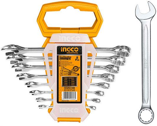 Bộ 8 Cờ Lê Vòng Miệng (6-19Mm) Ingco HKSPA1088