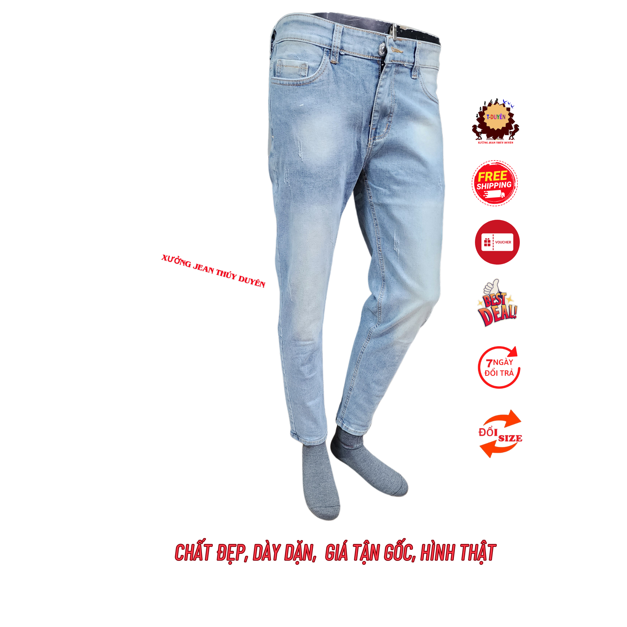 QUẦN JEAN NAM [ CHẤT GIÃN + SIZE 28-36 ] 114 HÀN