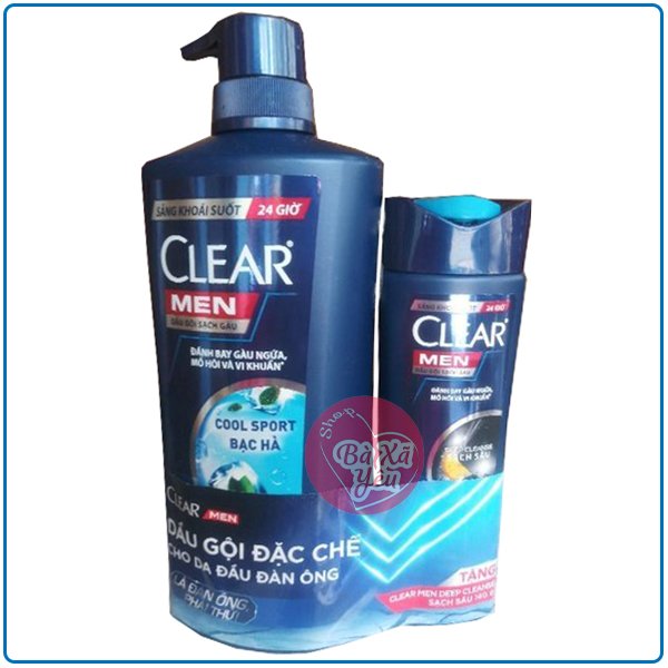 Mua 1 tặng 1 _ dầu gội clear men cool sport bạc hà sạch gàu 630g