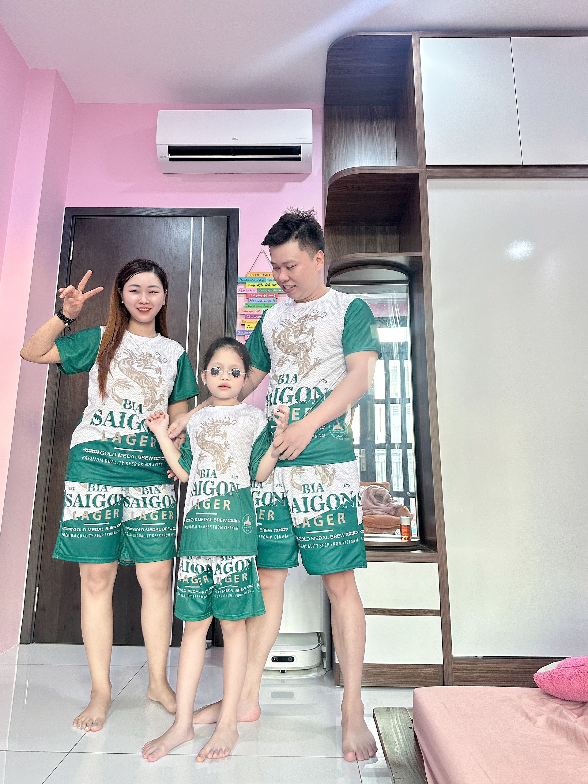 Đồ bộ nam ngày hè mới mẫu bia saigon xanh - đồ bộ thể thao tập gym sat nach hot